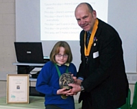 Keith Trinniman presents Emma Bond with her Childer Award 2014